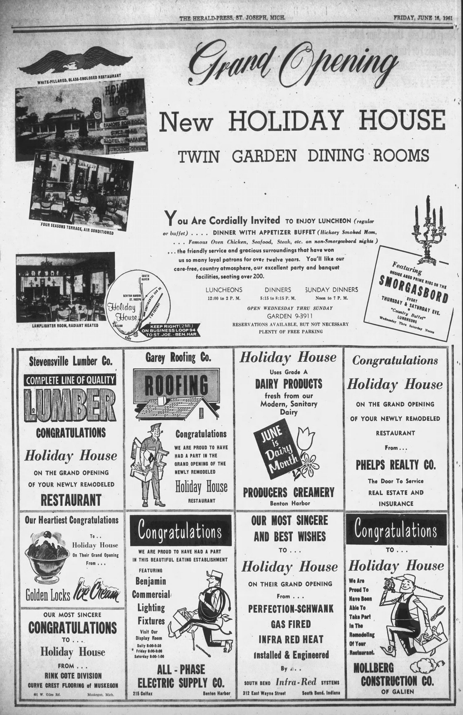 Holiday House (Shoreham Dining Room) - June 1961 Additions (newer photo)